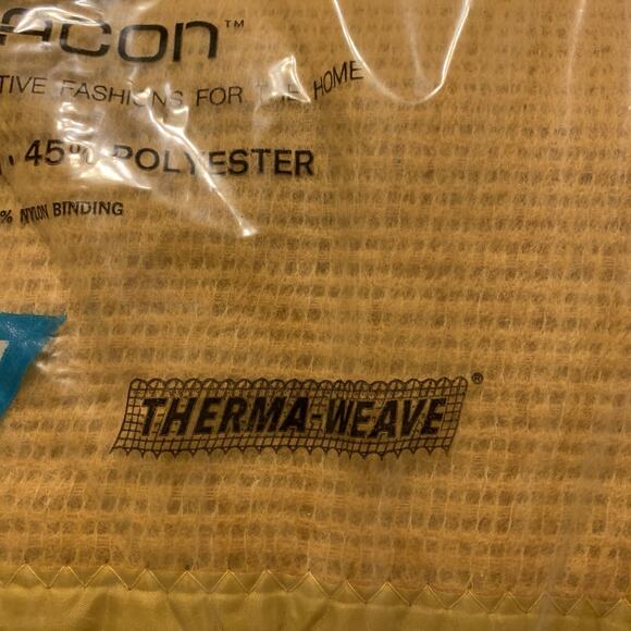 Vintage Hillcrest Blanket 72 x 90 Beacon Capri Yellow Therma Weave USA Twin - Picture 4 of 6